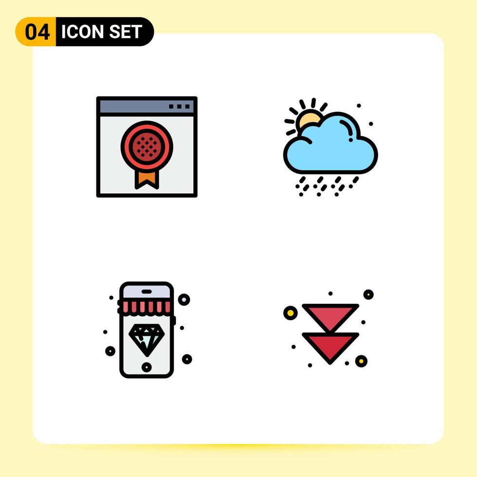 4 Creative Icons Modern Signs and Symbols of award jewelry online weather forward Editable Vector Design Elements