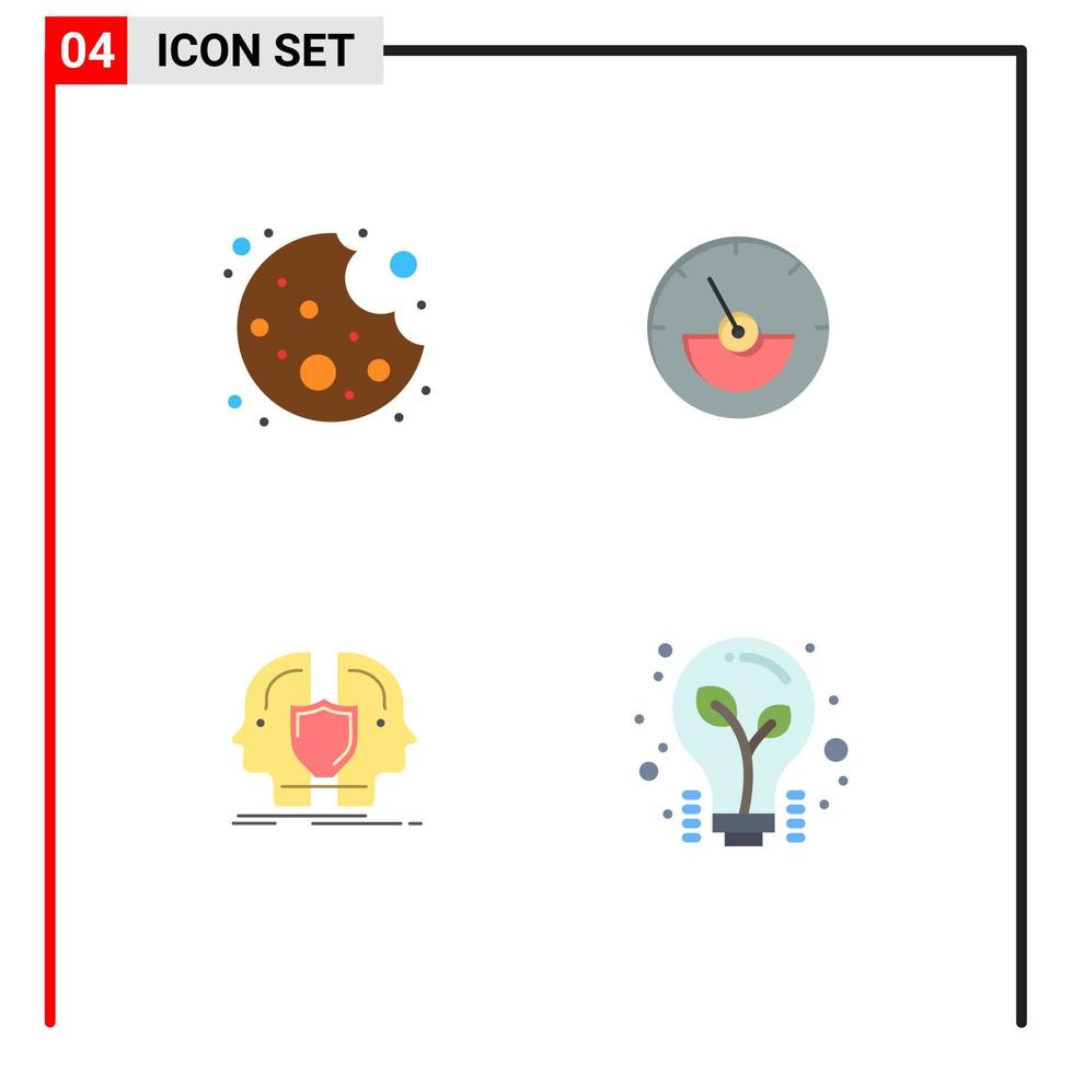 Flat Icon Pack of 4 Universal Symbols of bite dual ampere energy sheild Editable Vector Design Elements