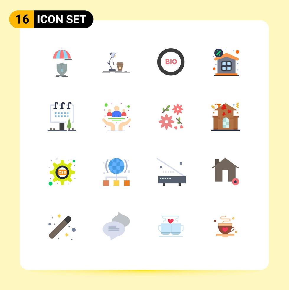 16 Creative Icons Modern Signs and Symbols of money discount lamp power efficiency Editable Pack of Creative Vector Design Elements