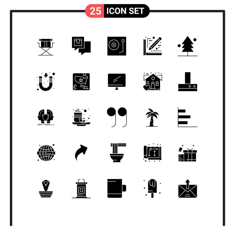 25 Solid Glyph concept for Websites Mobile and Apps sketch design shipping architect turntable Editable Vector Design Elements