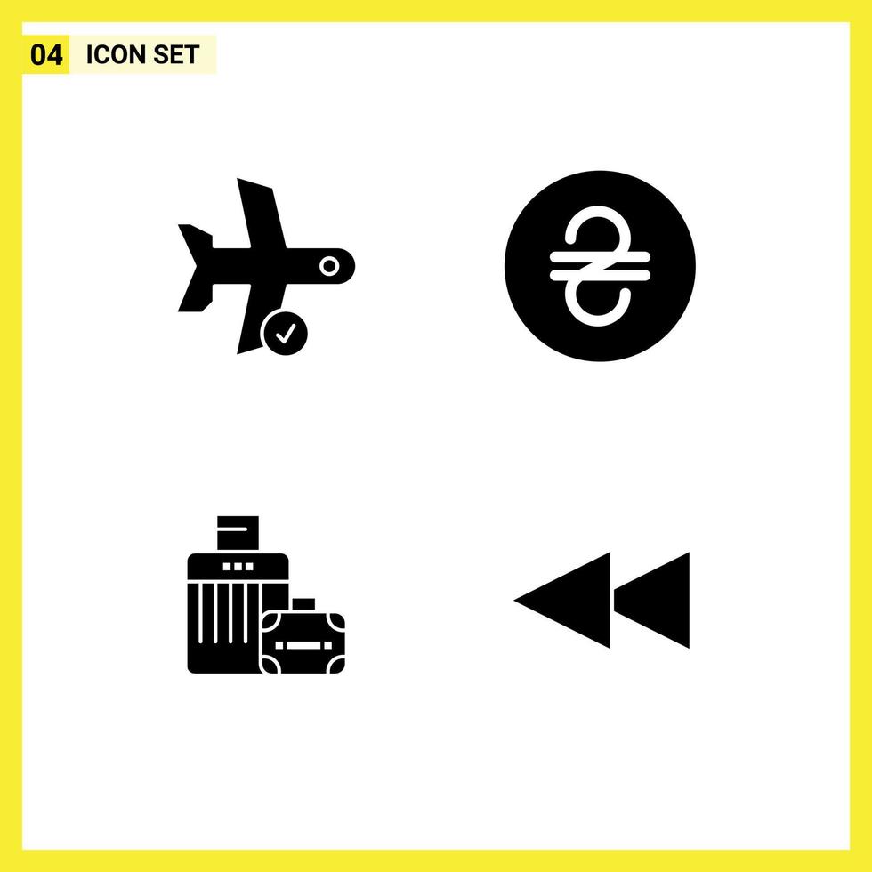 paquete de iconos de vectores de stock de 4 signos y símbolos de línea para comprobar el transporte de la bolsa dinero hotel elementos de diseño de vectores editables