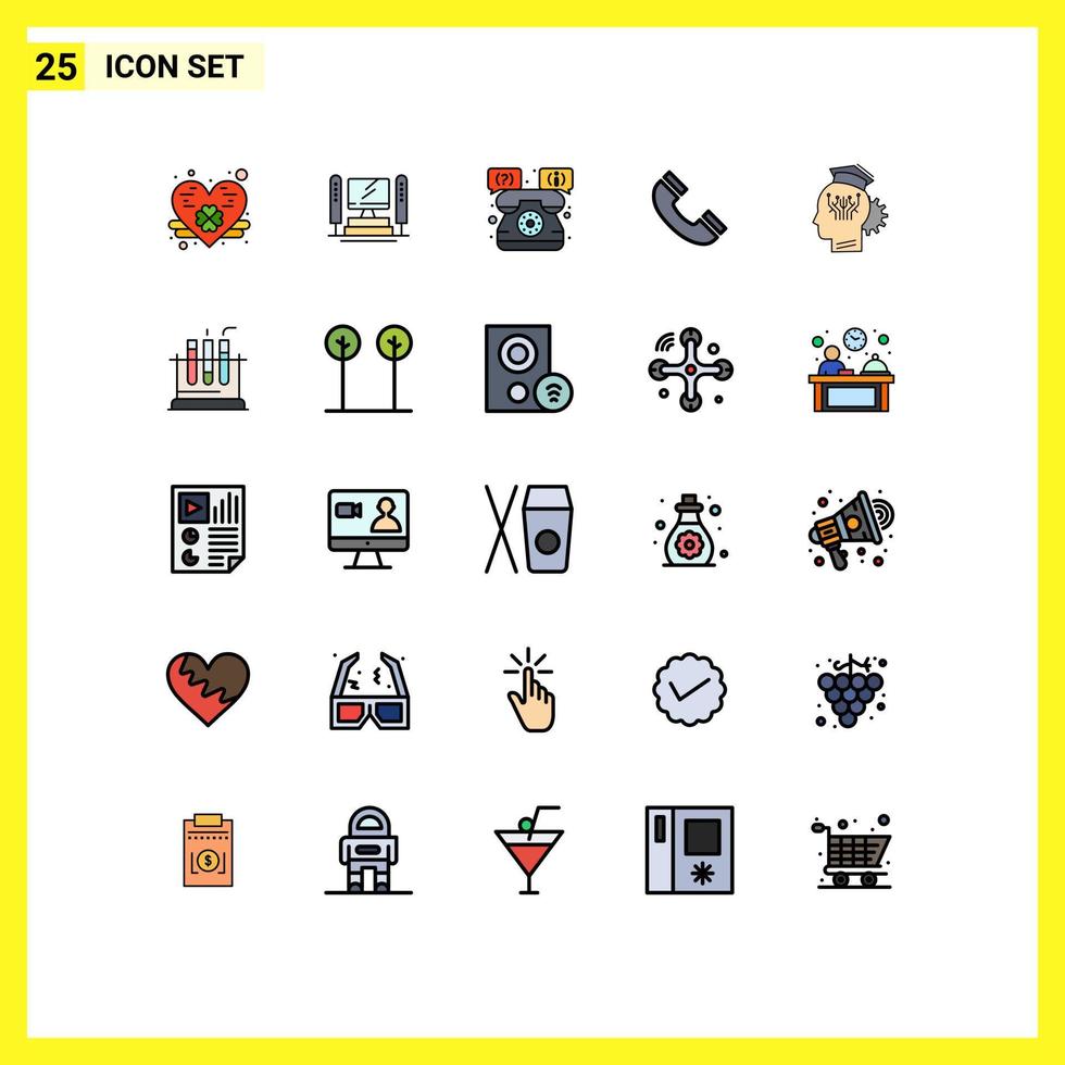 Set of 25 Modern UI Icons Symbols Signs for sharing knowledge shop ui interface Editable Vector Design Elements
