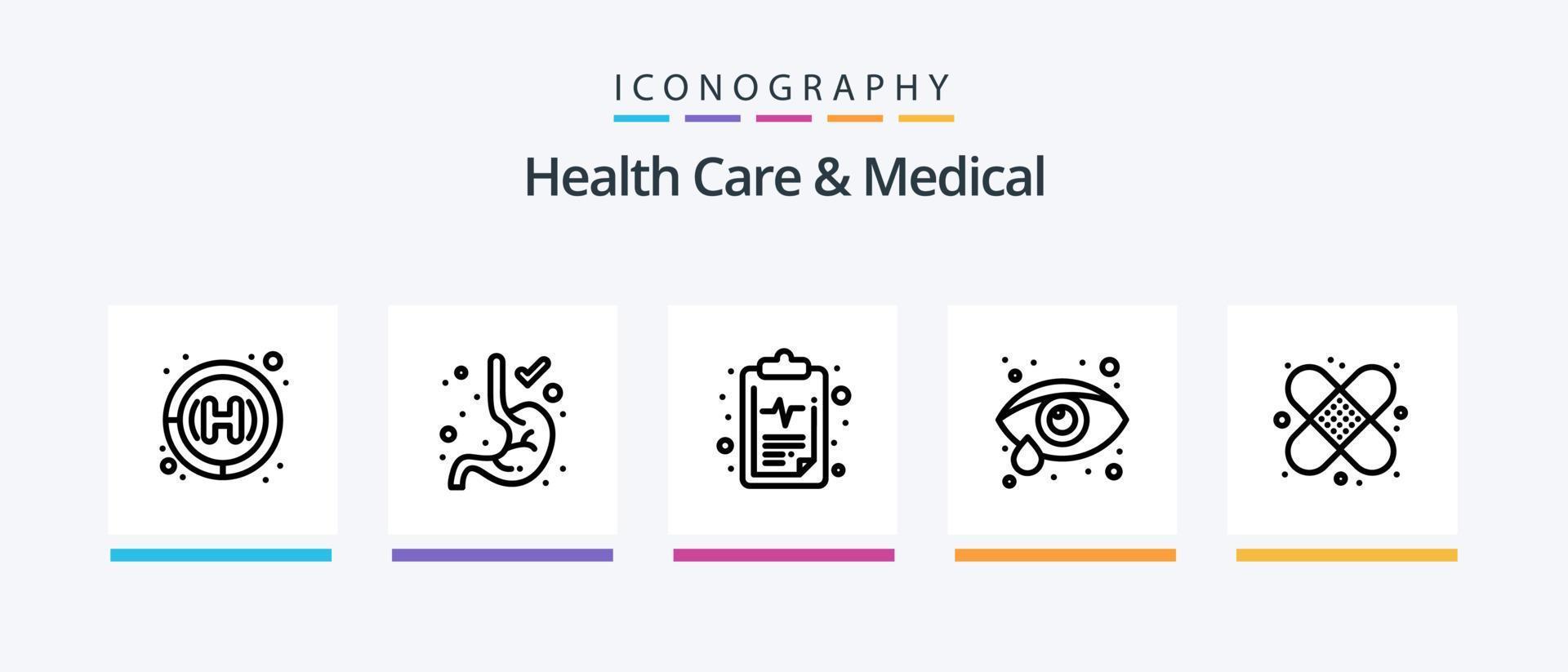 paquete de iconos de atención médica y línea médica 5 que incluye pin. hospital. Kit de primeros auxilios. firmar. médico. diseño de iconos creativos vector