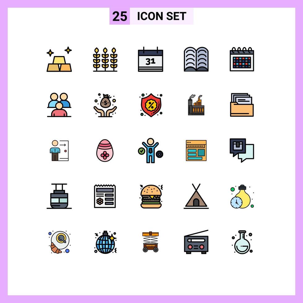 25 Creative Icons Modern Signs and Symbols of conference time event schedule calendar Editable Vector Design Elements