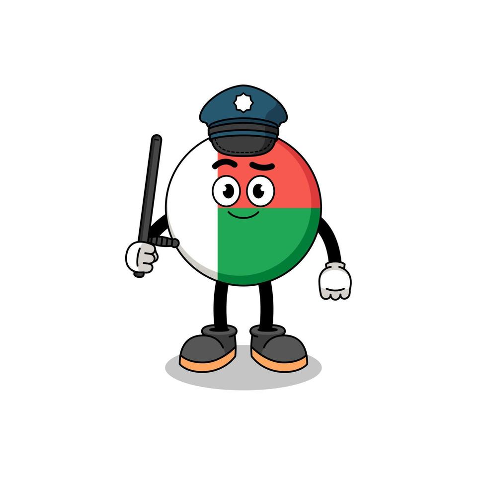 ilustración de dibujos animados de la policía de bandera de madagascar vector