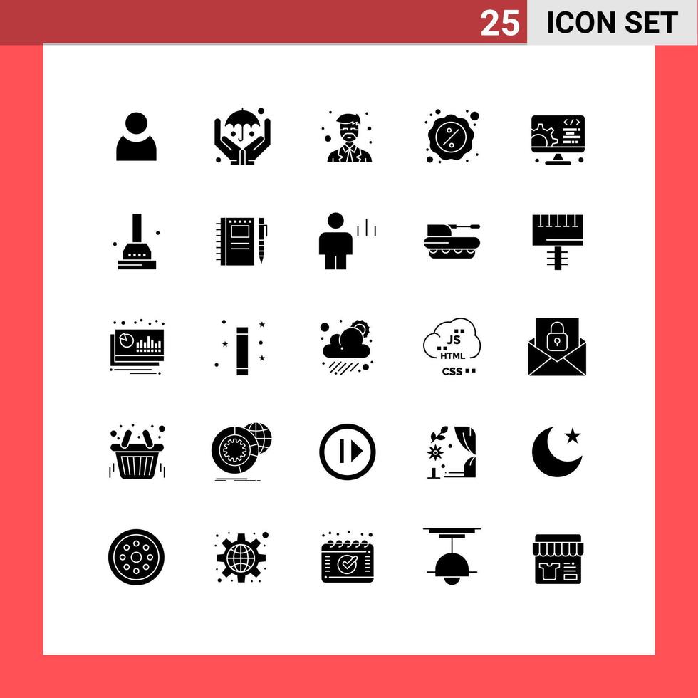 25 Creative Icons Modern Signs and Symbols of setting development professor monday cyber Editable Vector Design Elements
