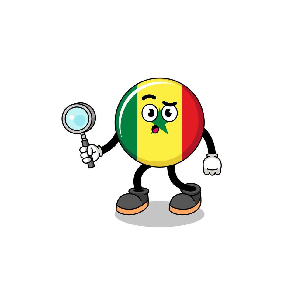 Mascot of senegal flag searching vector