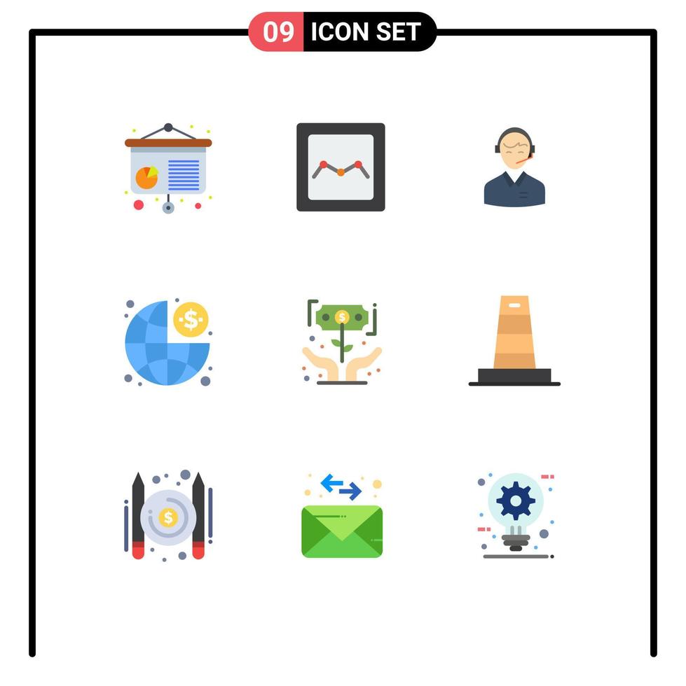 9 Flat Color concept for Websites Mobile and Apps finance management consulting finance service Editable Vector Design Elements