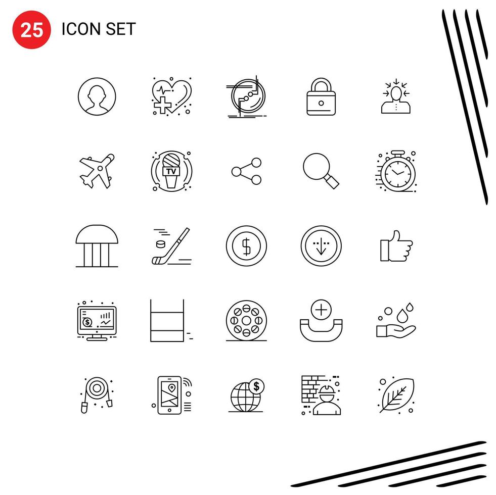 25 Line concept for Websites Mobile and Apps choosing security chain lock wire Editable Vector Design Elements