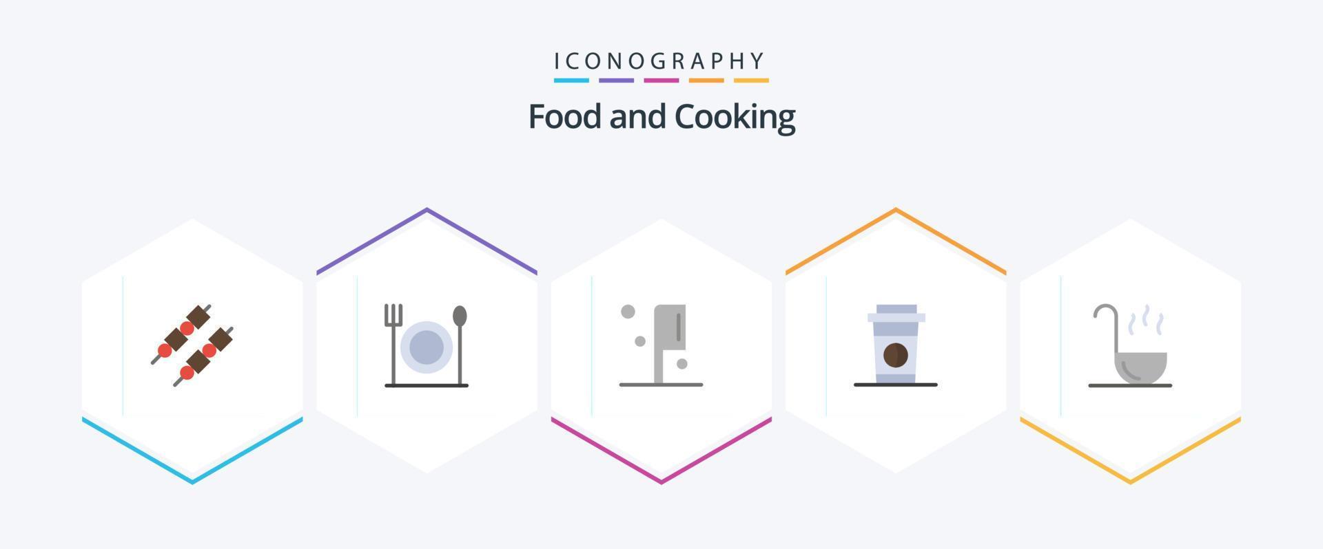 Food 25 Flat icon pack including . . knife. spoon. kitchen vector