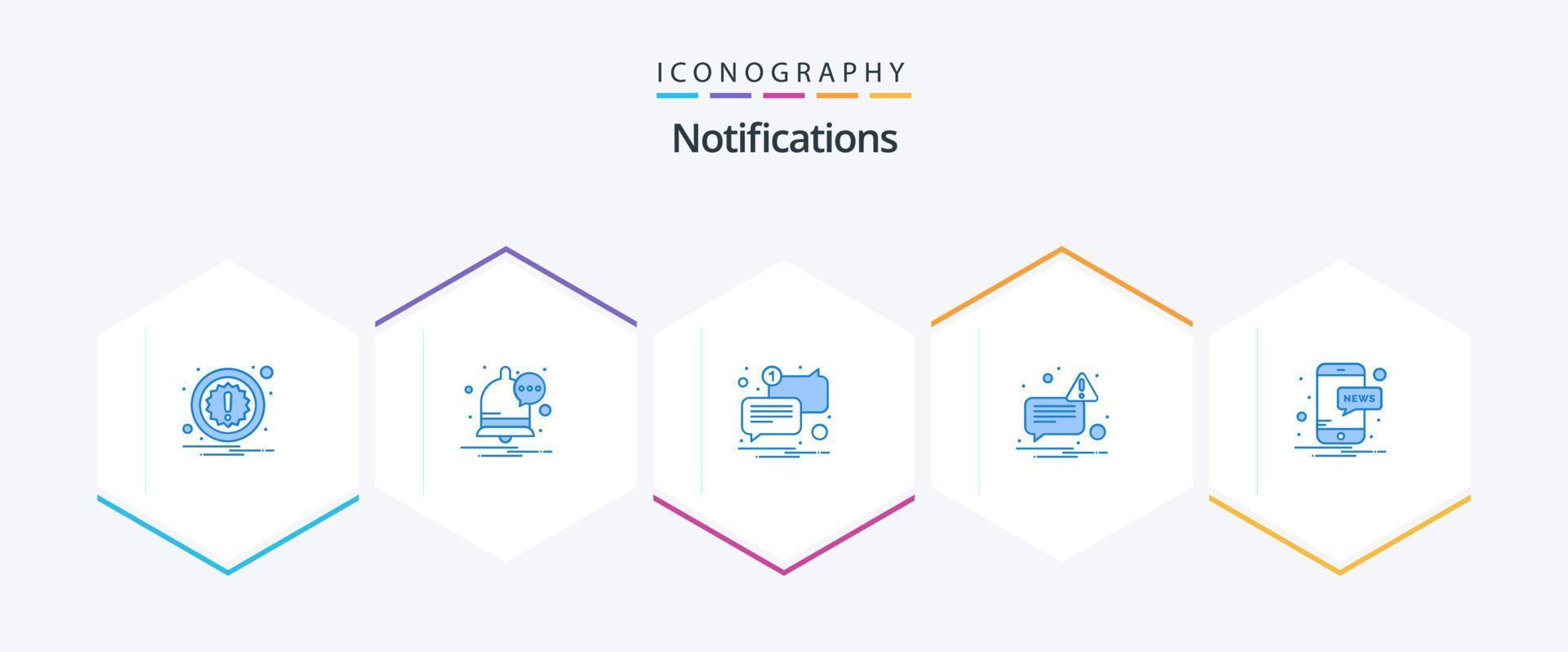 Notifications 25 Blue icon pack including . notification. message. news. sent vector