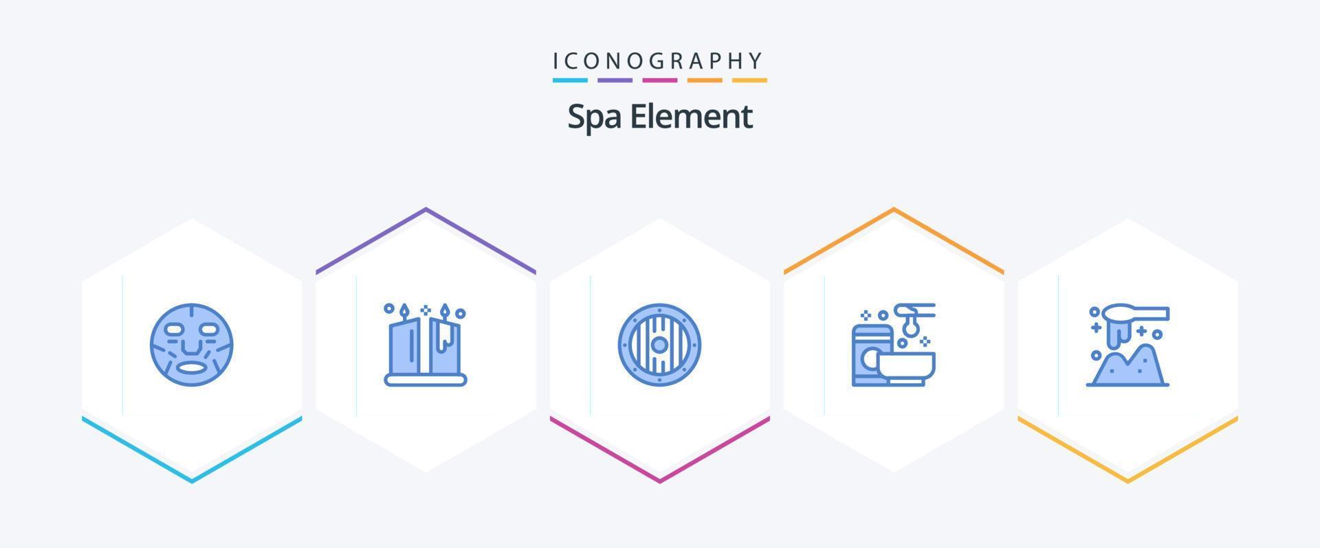 Spa Element 25 Blue icon pack including web. spa. ornamental. service. spa vector