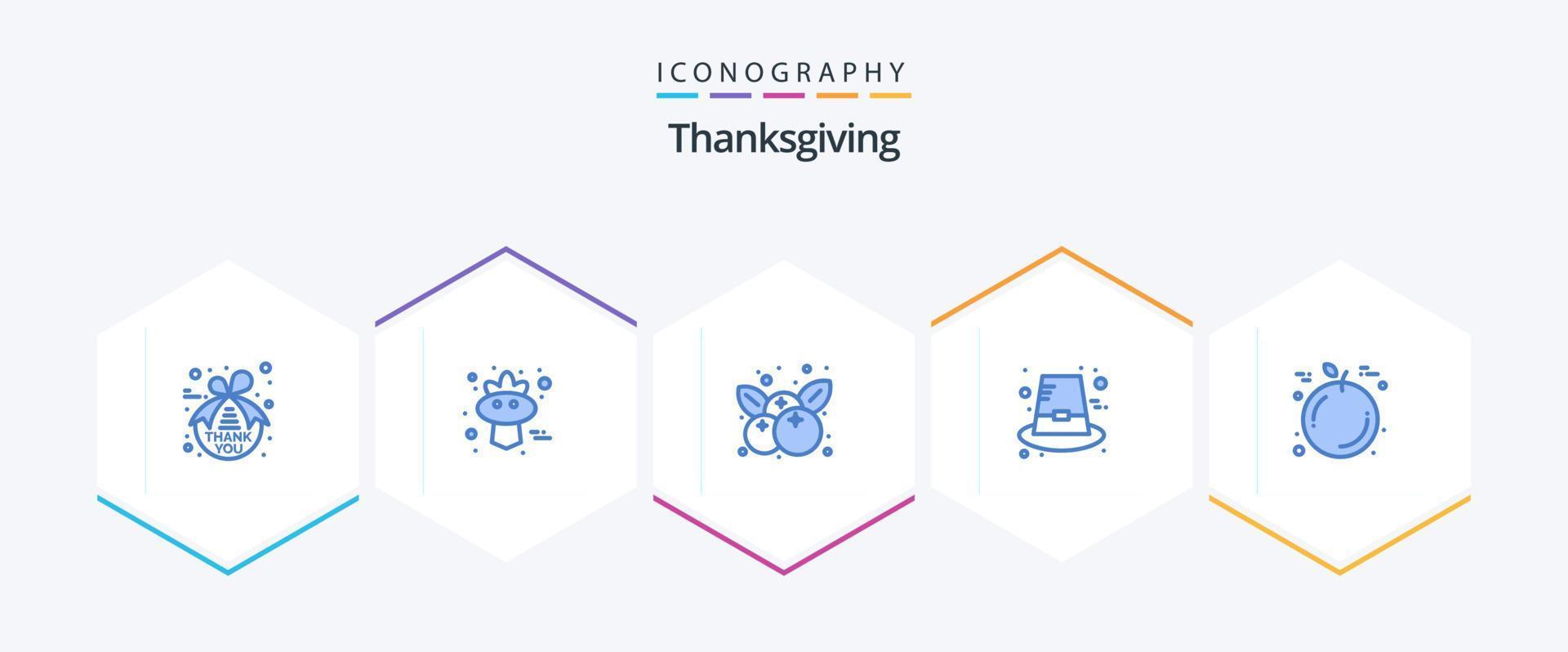 Thanksgiving 25 Blue icon pack including orange. thanksgiving. cherry. holiday. autumn vector