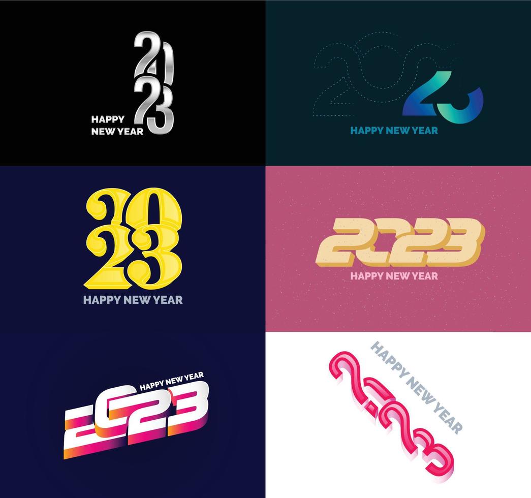 Big Set of 2023 Happy New Year logo text design 2023 number design template vector
