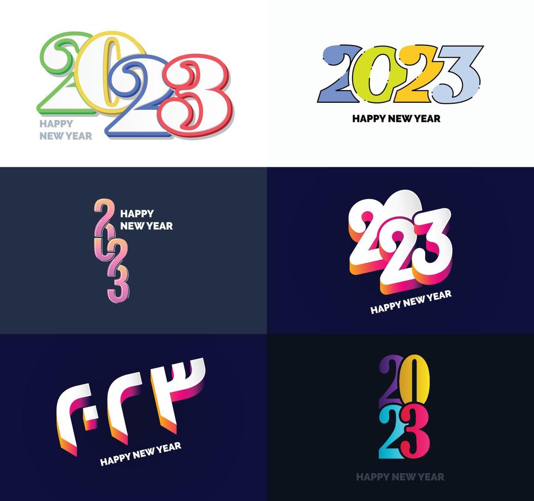 Big Set of 2023 Happy New Year logo text design 2023 number design template vector