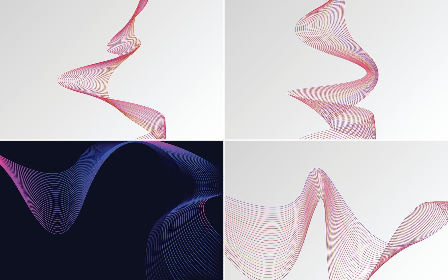 Collection of geometric minimal lines pattern set vector