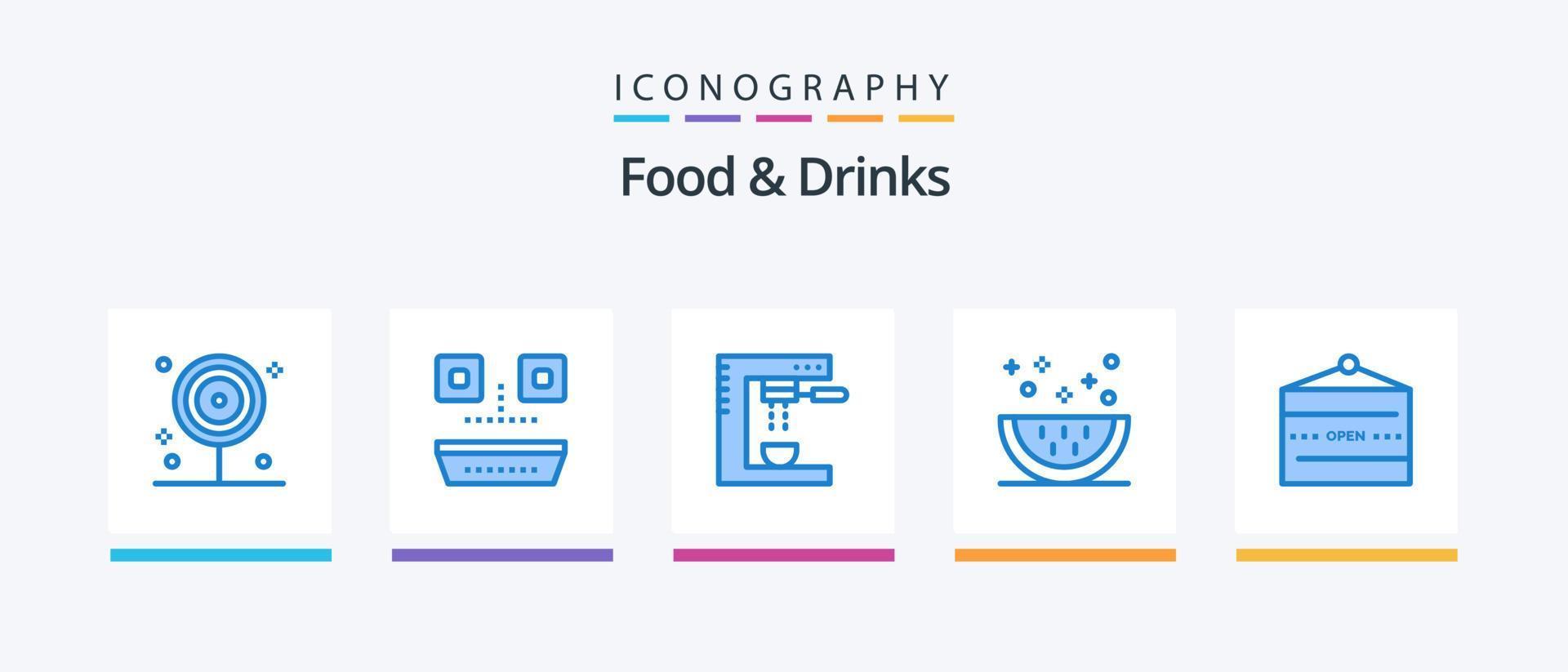 paquete de iconos azul 5 de alimentos y bebidas que incluye rebanada. alimento. cocinando. bebidas máquina. diseño de iconos creativos vector