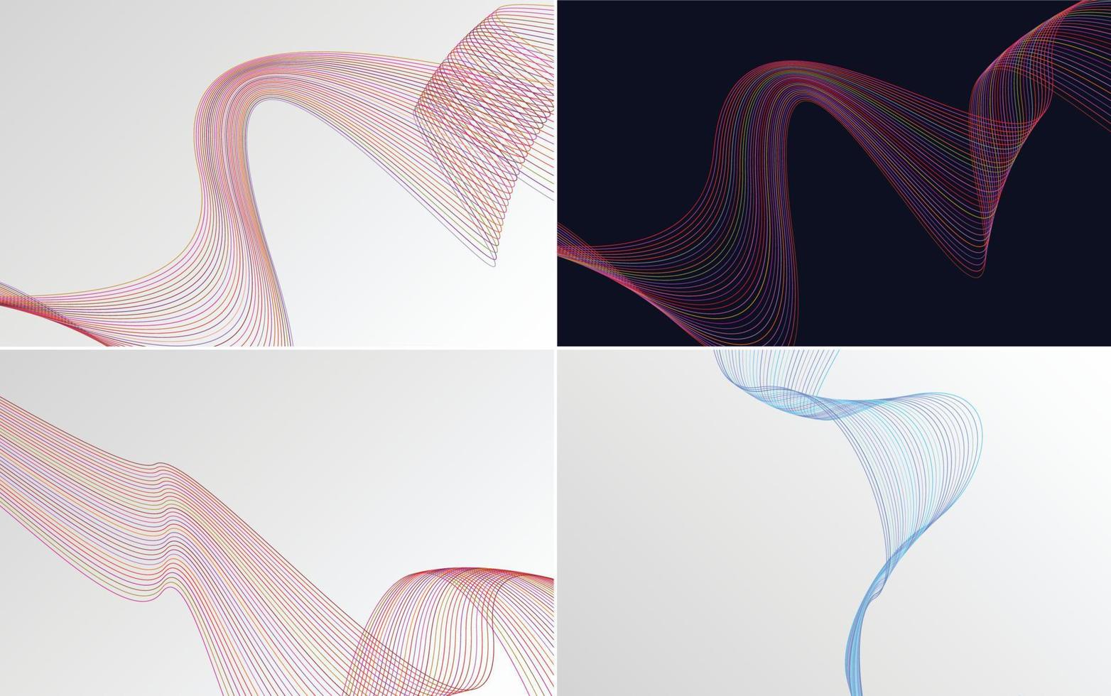 Create a modern look with this pack of 4 vector geometric backgrounds