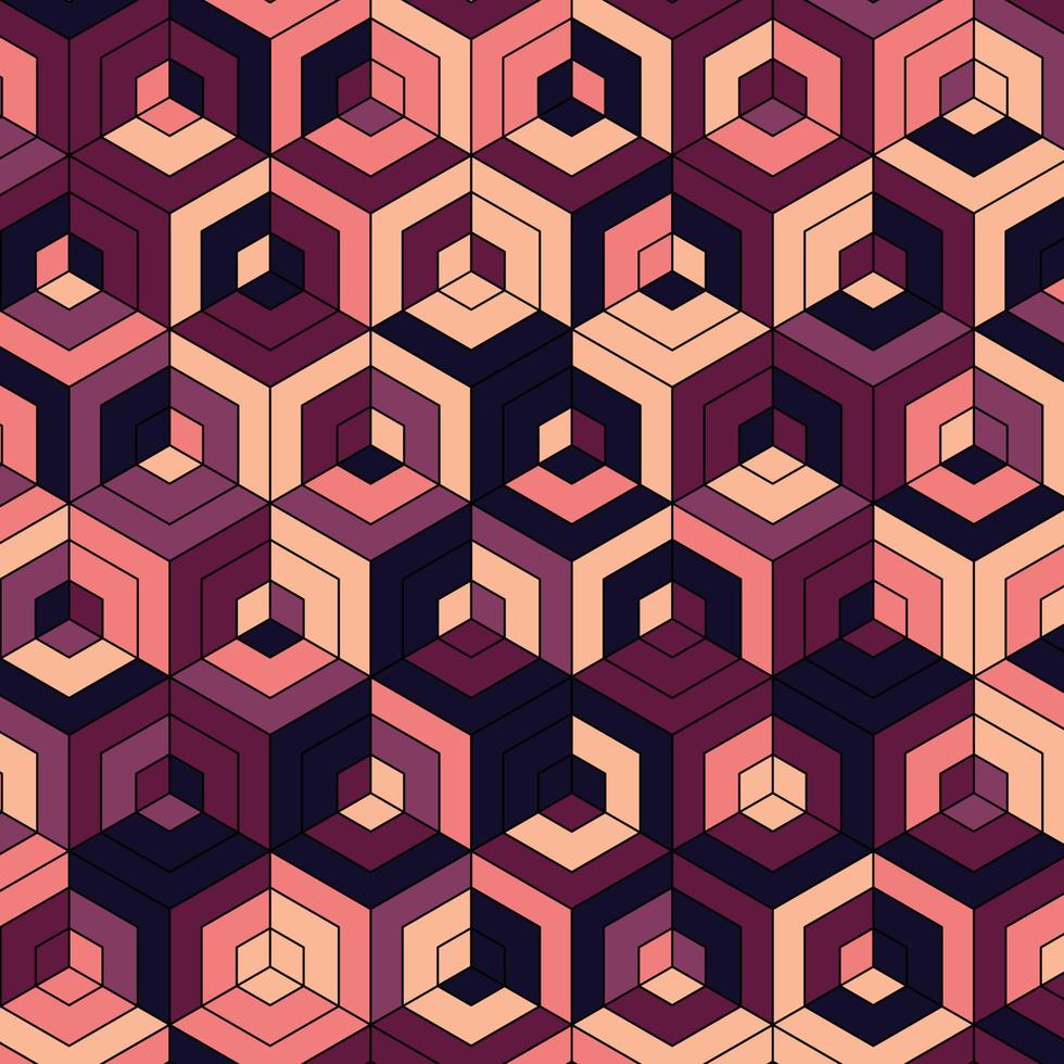 3d Red Block Hexagone Background vector