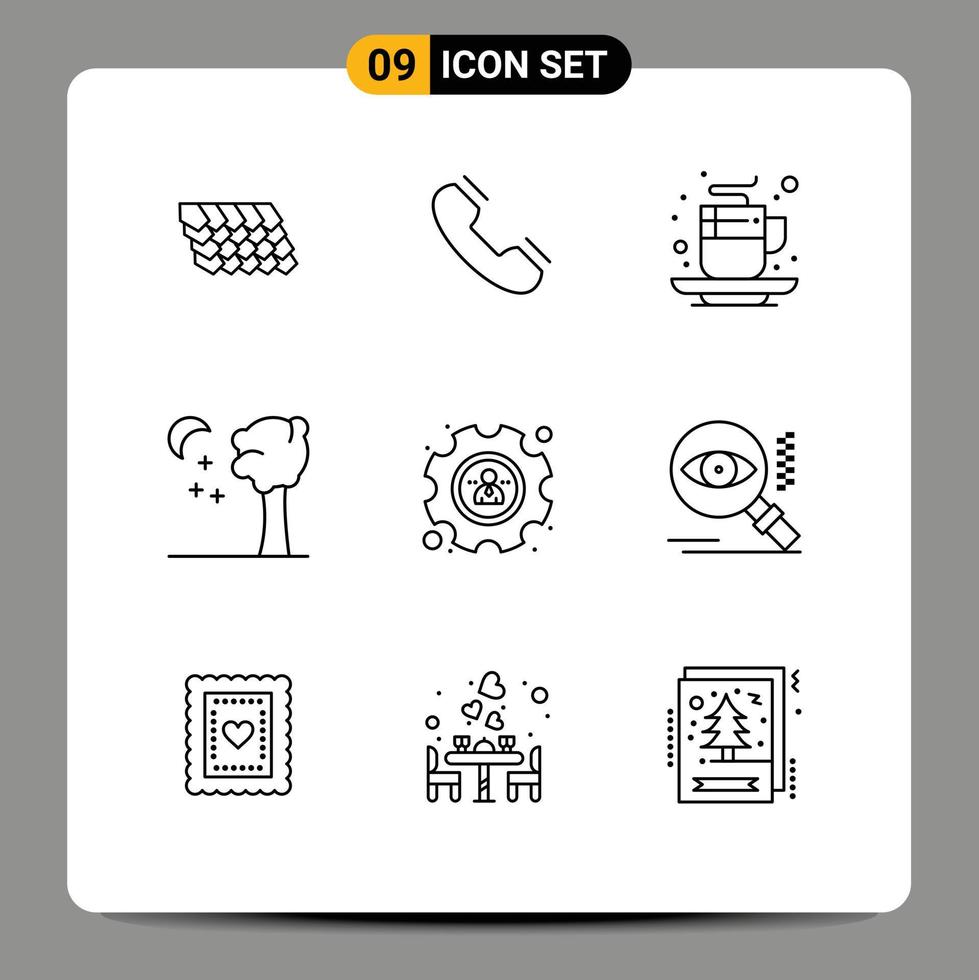 9 Creative Icons Modern Signs and Symbols of management nature ring arbor drink Editable Vector Design Elements