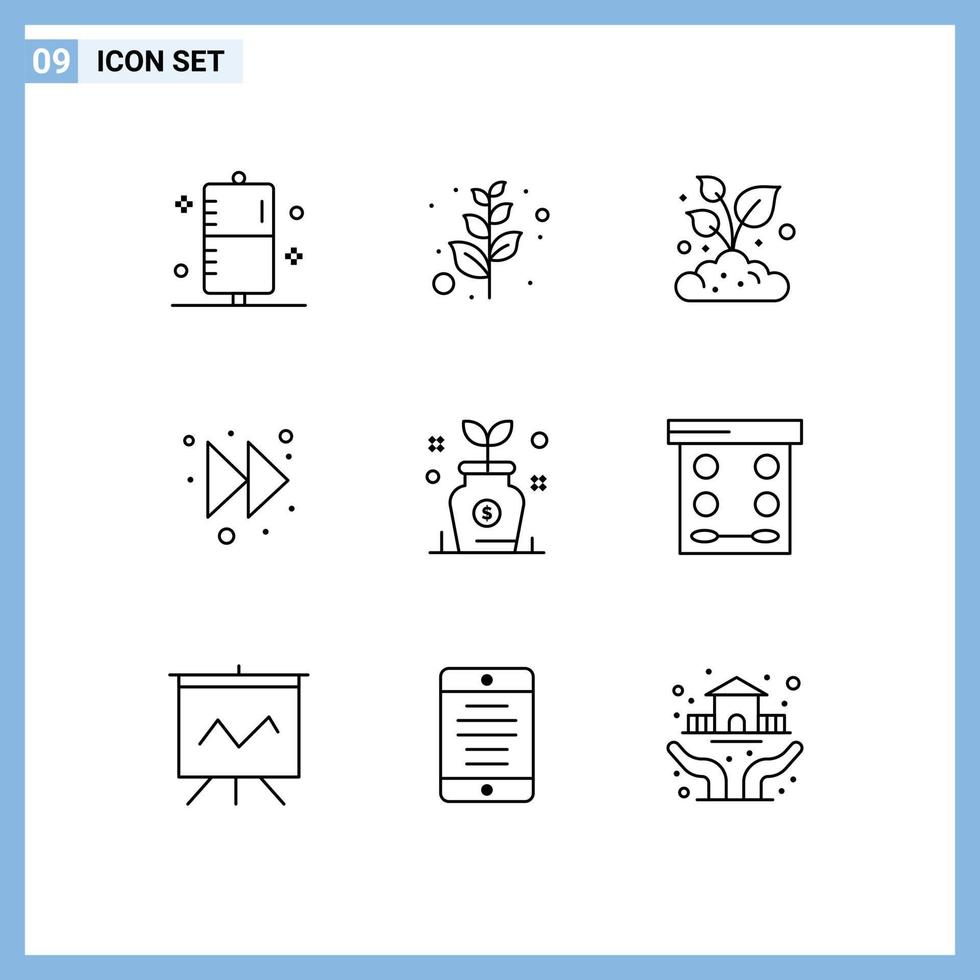 9 Creative Icons Modern Signs and Symbols of investment business farm right arrow Editable Vector Design Elements
