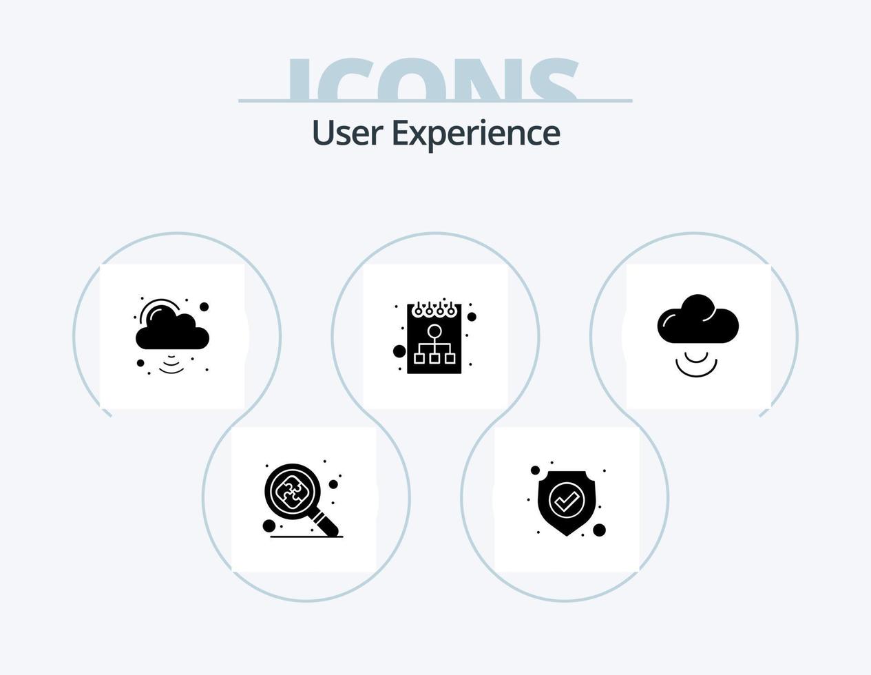 User Experience Glyph Icon Pack 5 Icon Design. . signal . cloud network. cloud . strategy vector