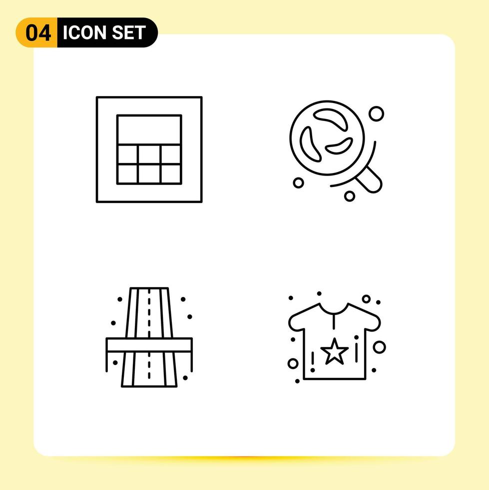 Pack of 4 Modern Filledline Flat Colors Signs and Symbols for Web Print Media such as calculator way laboratory city body Editable Vector Design Elements