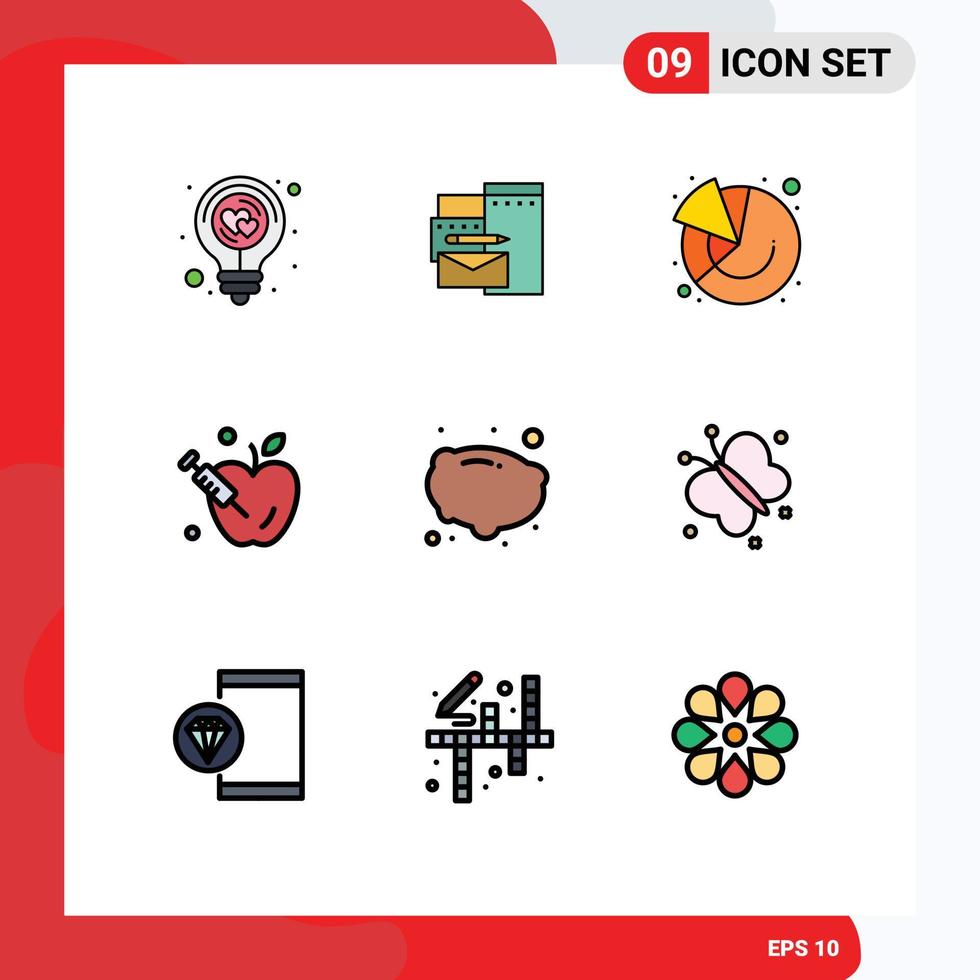9 iconos creativos signos y símbolos modernos de ciencia de la patata marketing de gravedad corporativa elementos de diseño vectorial editables vector