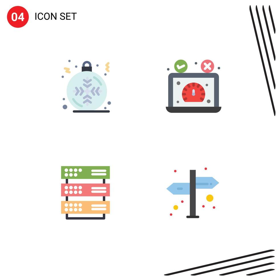 Editable Vector Line Pack of 4 Simple Flat Icons of ball server winter performance storage Editable Vector Design Elements
