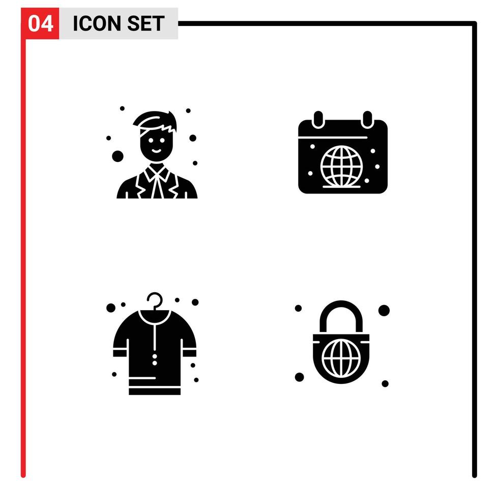 User Interface Pack of 4 Basic Solid Glyphs of coordinator buy worker earth shopping Editable Vector Design Elements