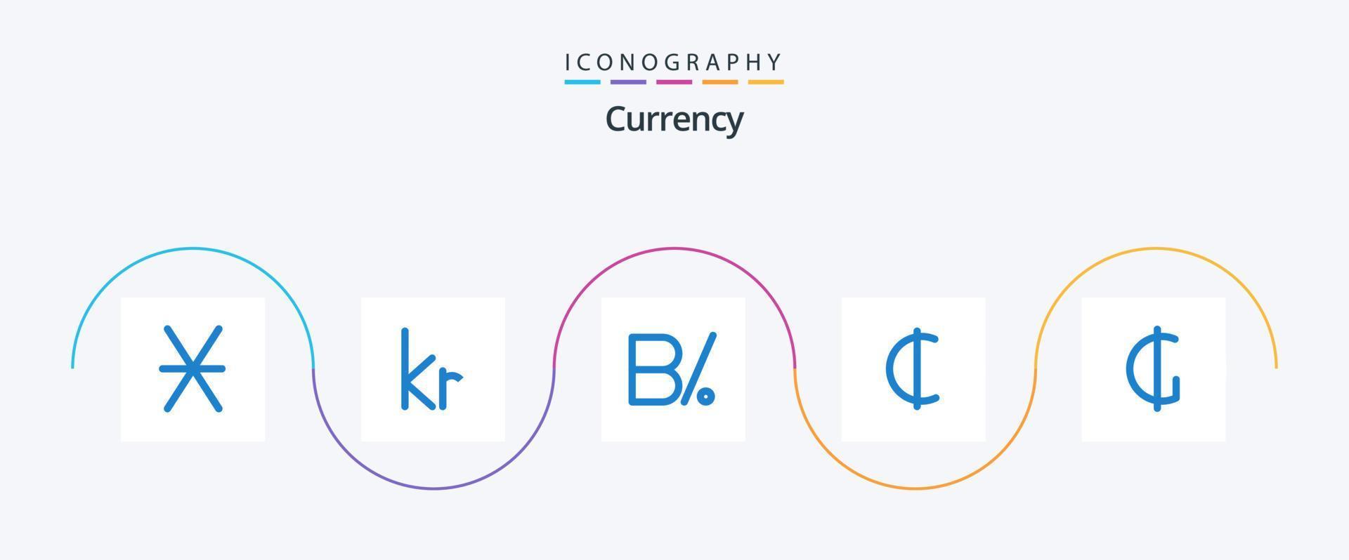 Currency Blue 5 Icon Pack Including paraguay. currency. balboa. money. cedis vector