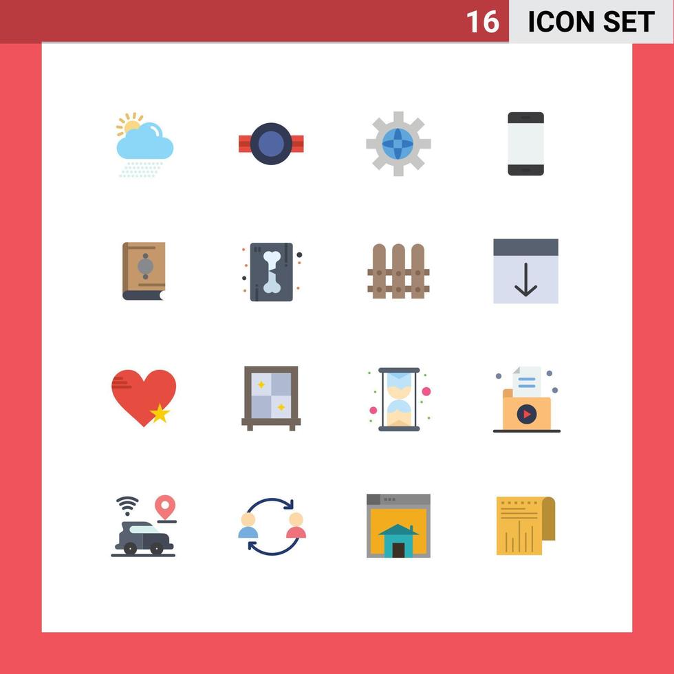 Pictogram Set of 16 Simple Flat Colors of iphone gadget rank devices technical Editable Pack of Creative Vector Design Elements