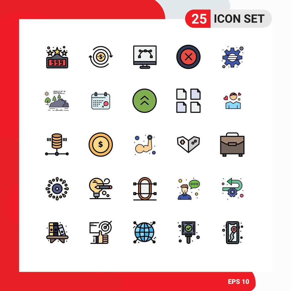 conjunto de 25 iconos de interfaz de usuario modernos signos de símbolos para el diseño de estructura alámbrica de la empresa y elementos de diseño vectorial editables de diseño de ux de codificación vector