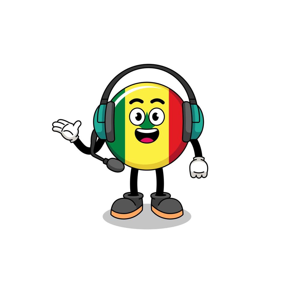 Mascot Illustration of senegal flag as a customer services vector