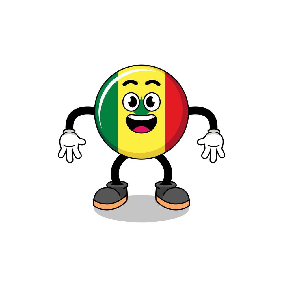 senegal flag cartoon with surprised gesture vector