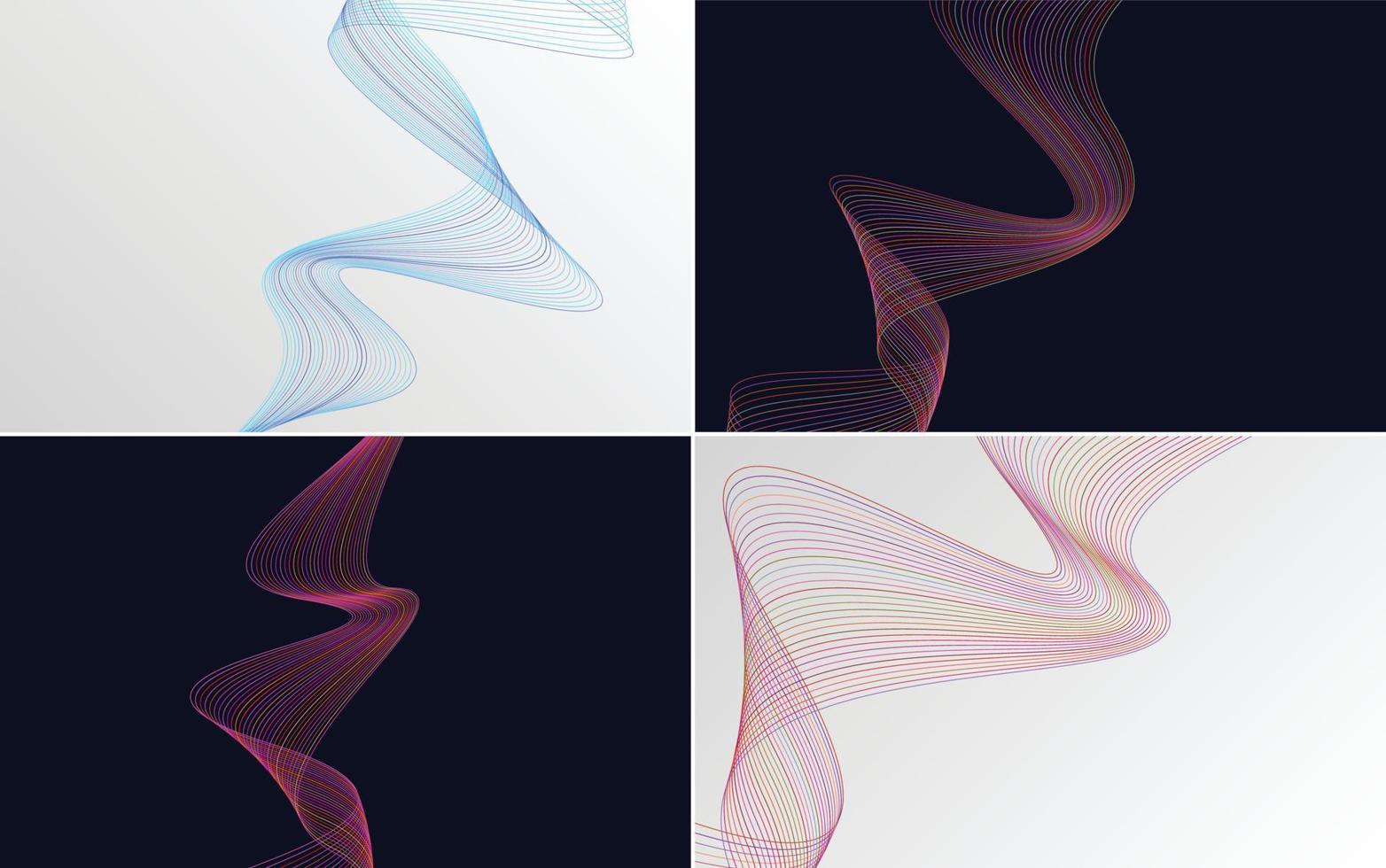 Collection of geometric minimal lines pattern set vector