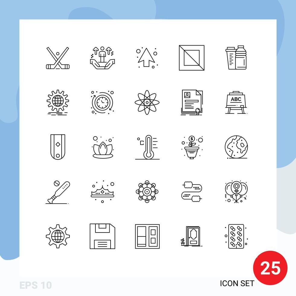 25 Creative Icons Modern Signs and Symbols of bottle design support cross up Editable Vector Design Elements