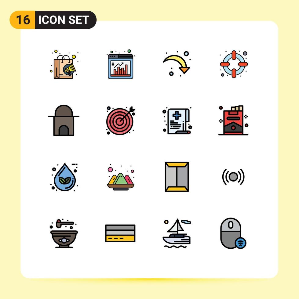 16 Creative Icons Modern Signs and Symbols of islamic building building refresh support help Editable Creative Vector Design Elements