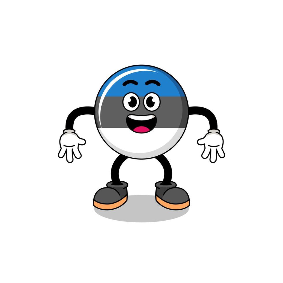 estonia flag cartoon with surprised gesture vector