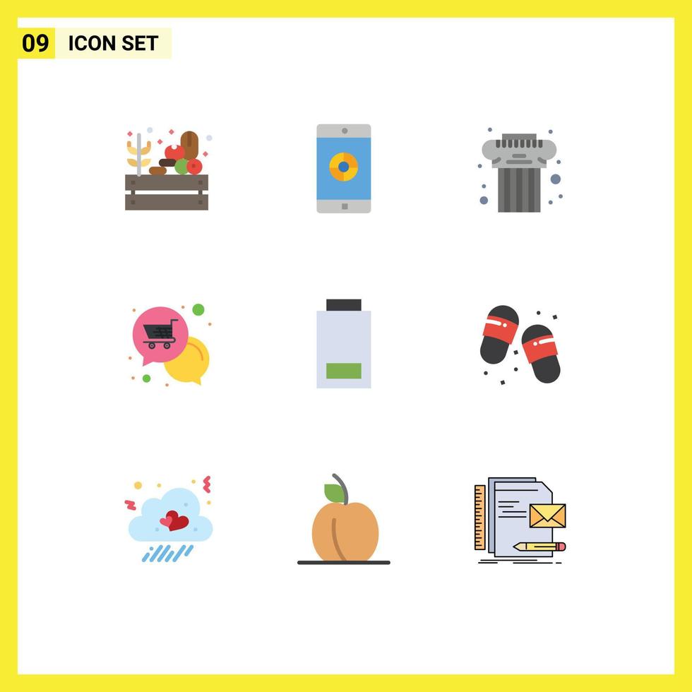 9 Creative Icons Modern Signs and Symbols of battery shop architecture offer mail Editable Vector Design Elements