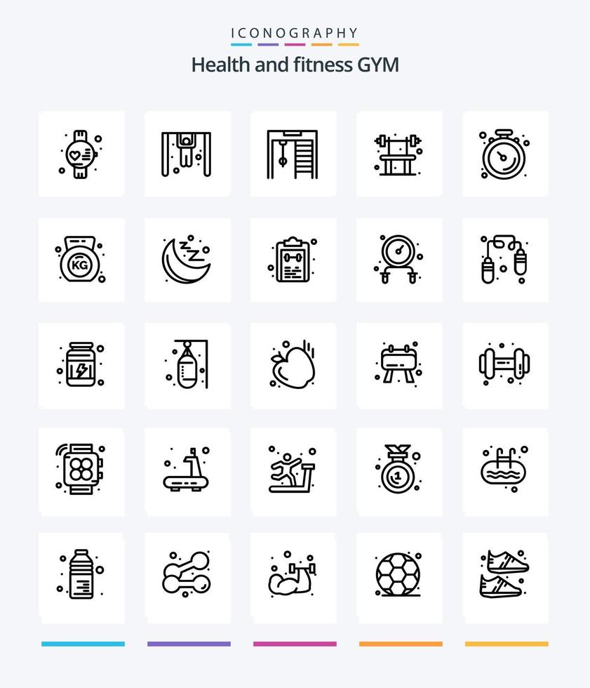 Creative Gym 25 OutLine icon pack  Such As . fitness. fitness. dumbbell. muscle vector