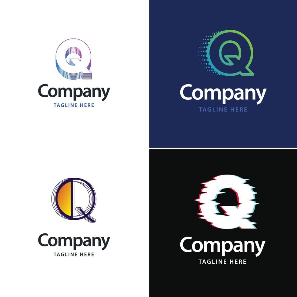 Letter Q Big Logo Pack Design Creative Modern logos design for your business vector