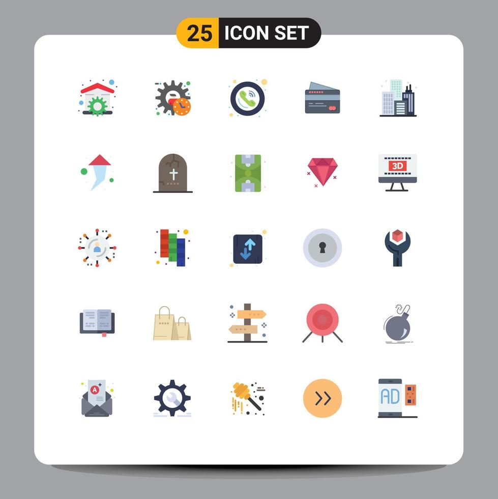 Set of 25 Modern UI Icons Symbols Signs for payment card product telephone public Editable Vector Design Elements