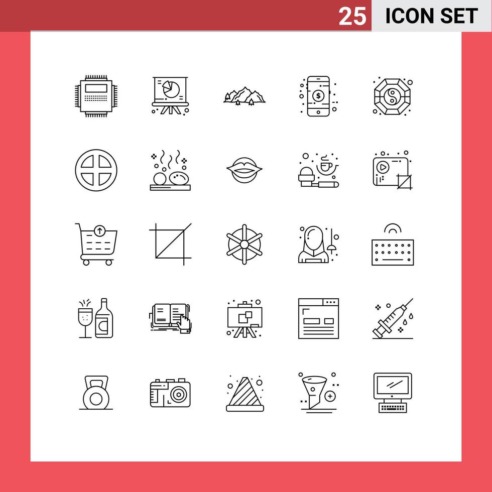 25 Creative Icons Modern Signs and Symbols of shop online presentation mobile nature Editable Vector Design Elements