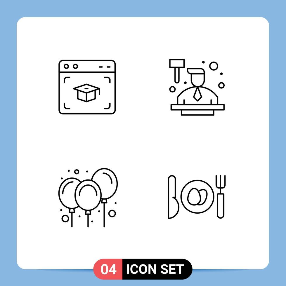 4 Line concept for Websites Mobile and Apps web air graduation hitting decoration Editable Vector Design Elements