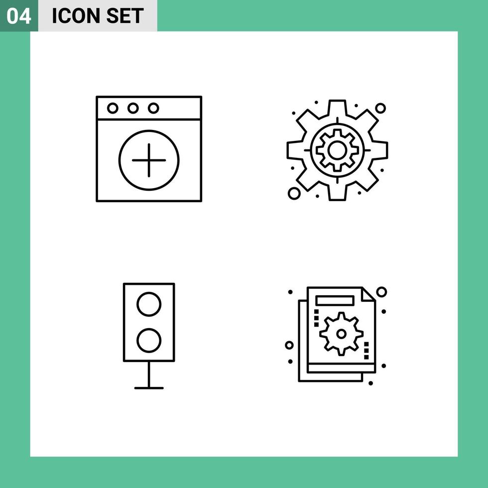 grupo de símbolos de icono universal de 4 colores planos de línea de relleno modernos de análisis de dispositivos comerciales de altavoz de aplicaciones elementos de diseño de vectores editables