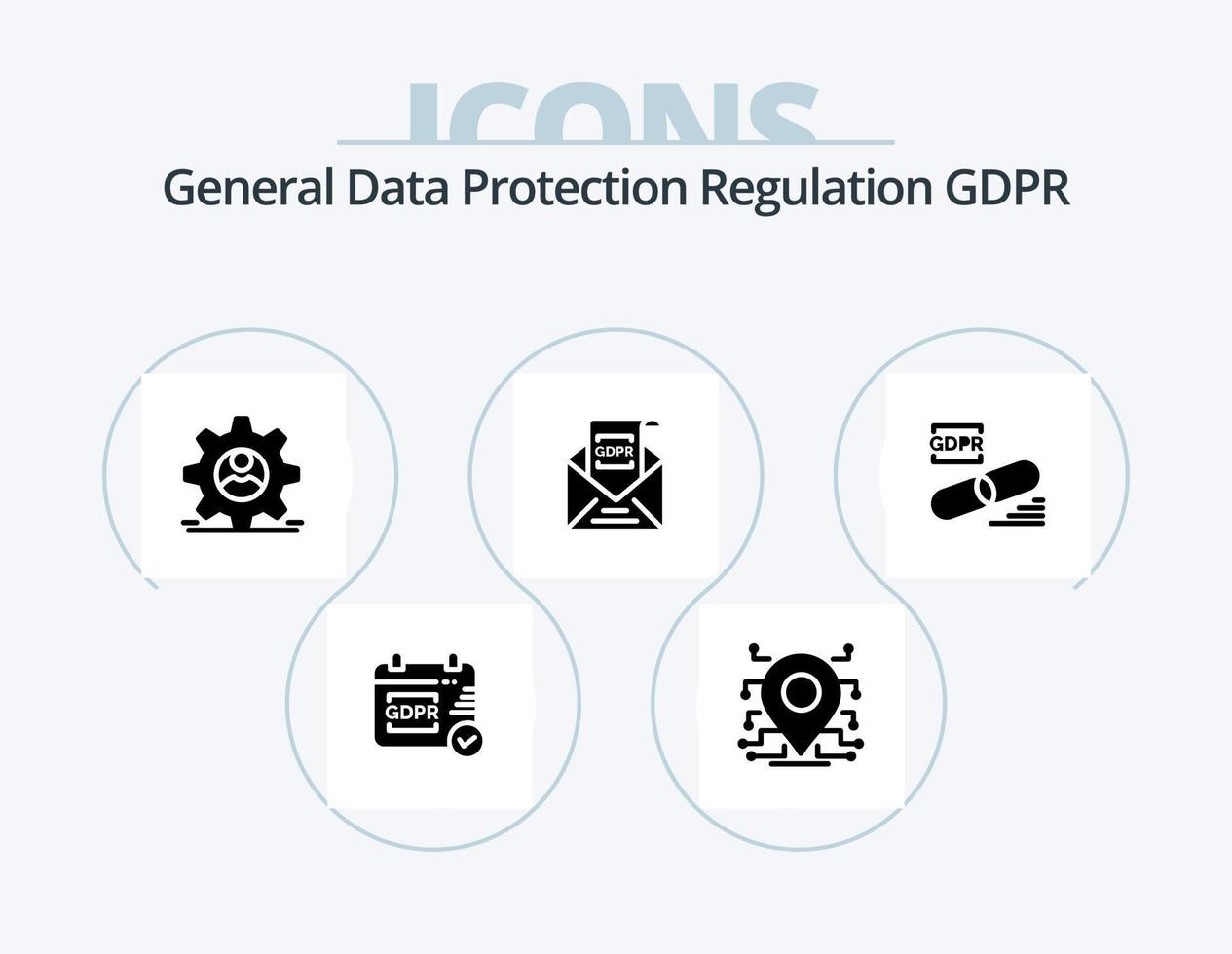 Gdpr Glyph Icon Pack 5 Icon Design. european . commission . security. security vector