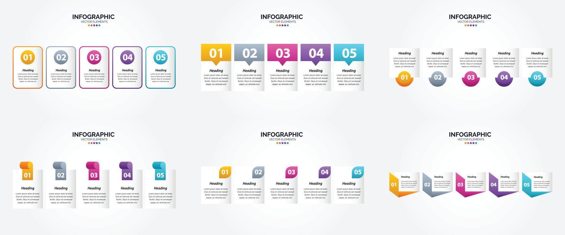 este conjunto de ilustraciones vectoriales de diseño plano es ideal para crear infografías para publicidad. folletos volantes y revistas. vector