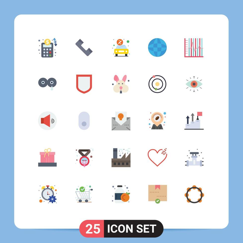 Pack of 25 creative Flat Colors of progress equipment discount earth automation Editable Vector Design Elements