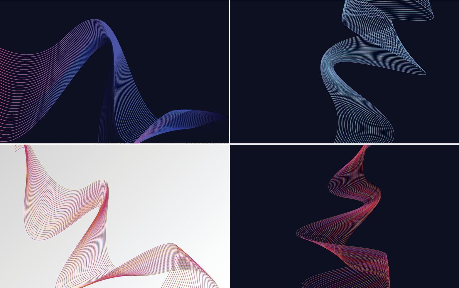 Add a modern touch to your project with these geometric wave pattern backgrounds vector